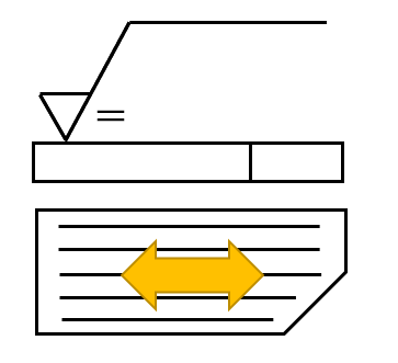 筋目の方向が記号を指示した図の投影面に平行