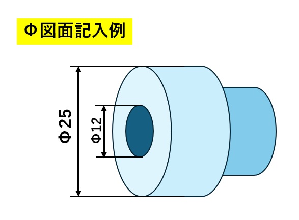 Φ図面記入例