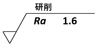 表面粗さ（仕上げ記号）加工方法指定